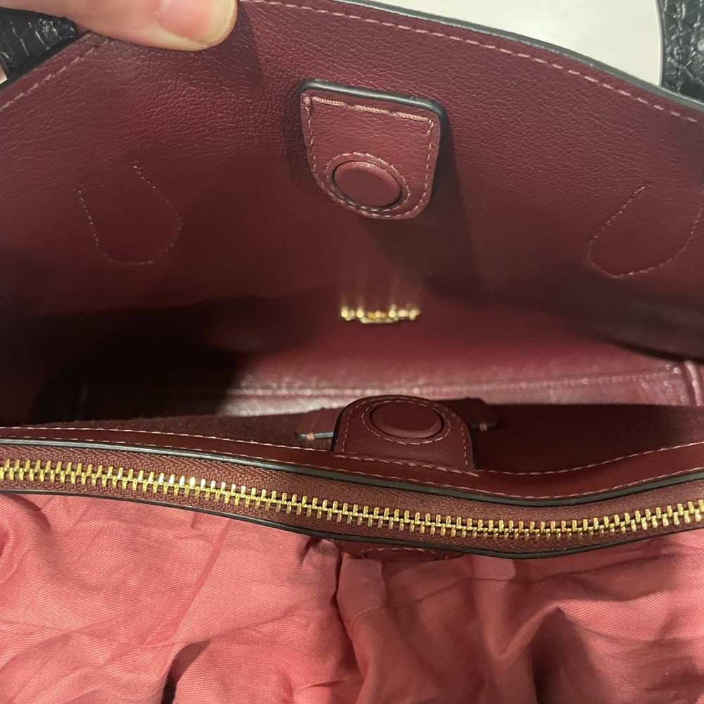 Coach Hanna Carryall Satchel Crossbody Snake-embossed with black pebbled leather - Picture 10 of 14